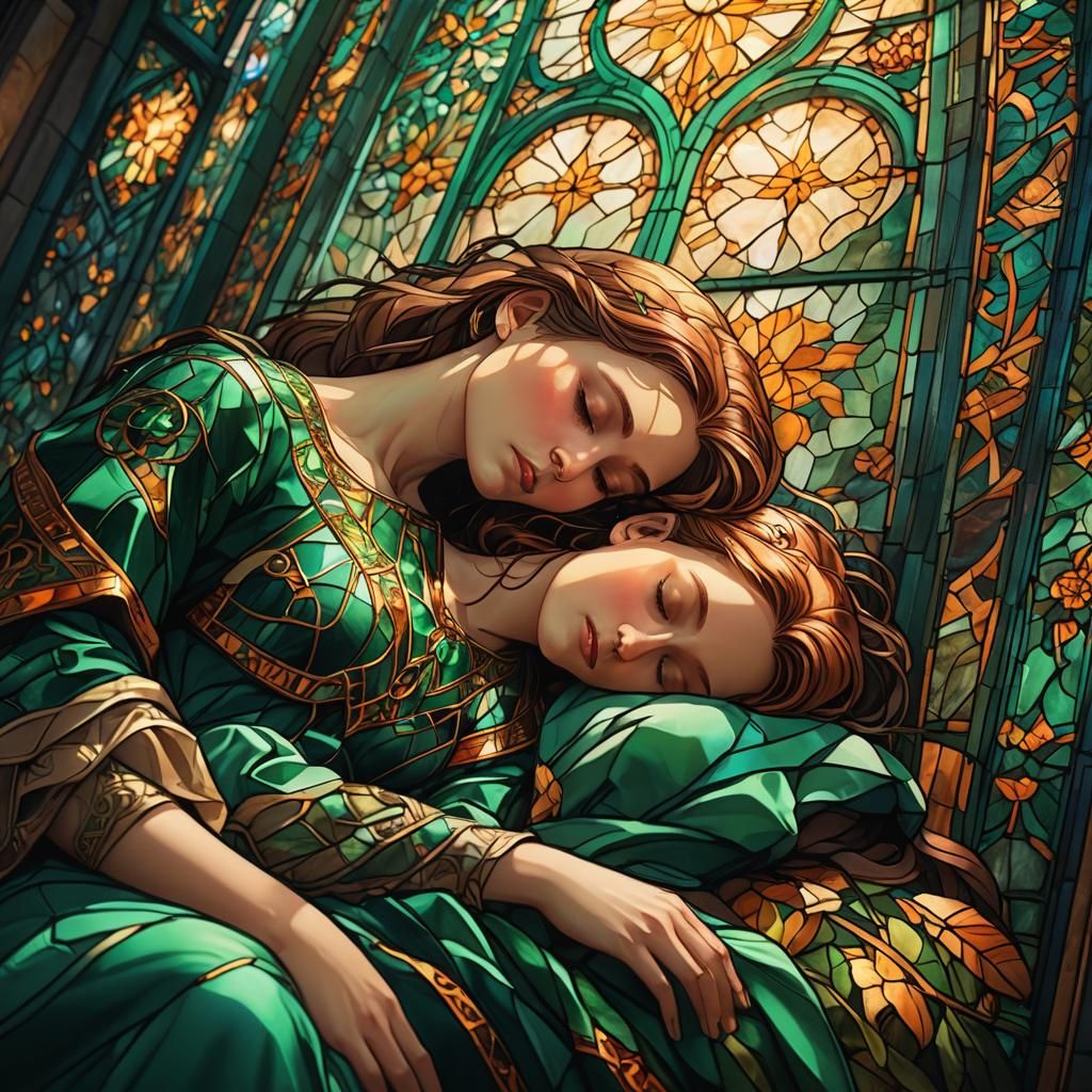 Sleeping Together: Vibrant Fantasy Concept Art