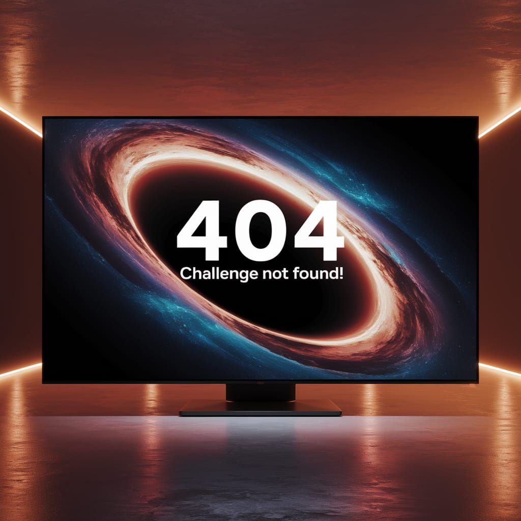 Surreal Cyberpunk Scene of a Black Hole in a Dark Room