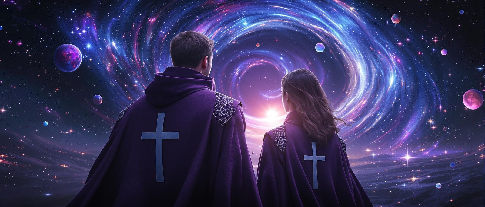 Time Travelers in a Swirling Galaxy