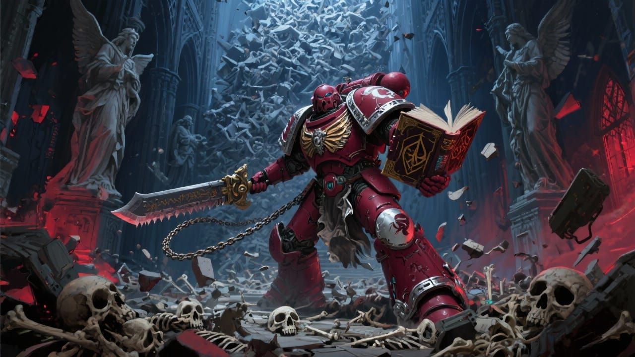 Space Marine Rampage in Gothic Cathedral