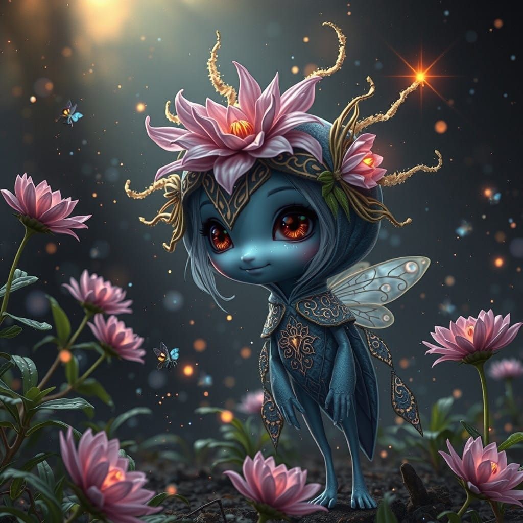 Enchanted Firefly in a Whirlwind of Iridescent Light