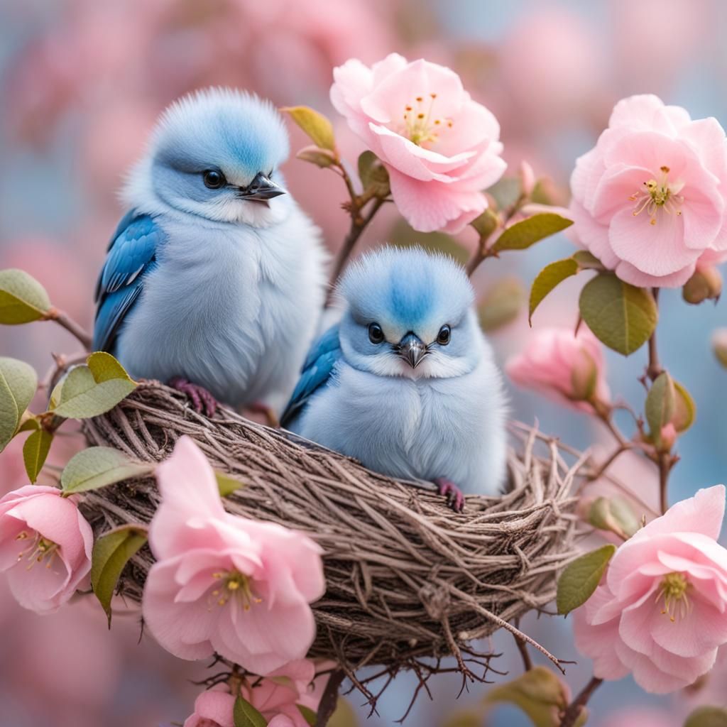 blue Cyanistes baby birds, Sdxl1