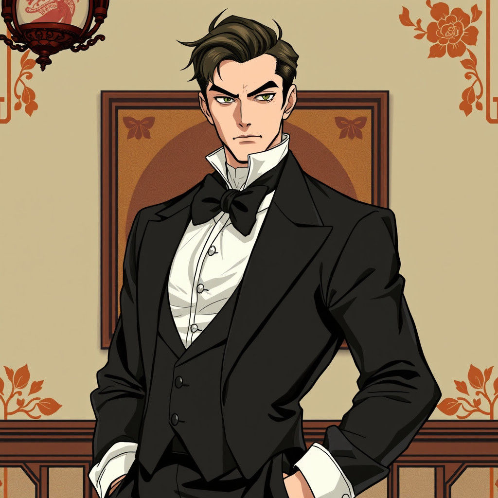 Victorian Butler with Anime Flair