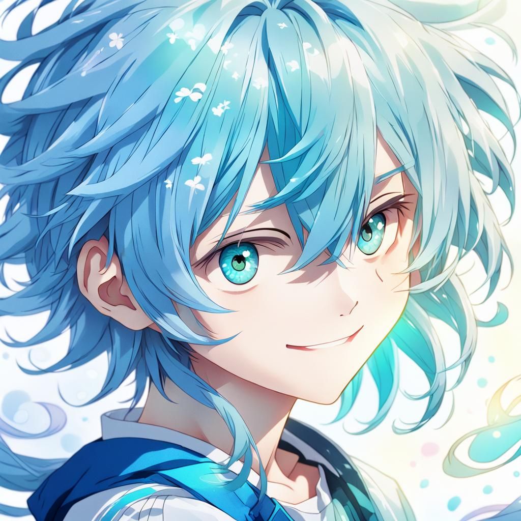 Anime Boy Portrait in Pastel Colors