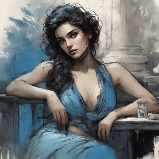 Striking Portrait of a Greek Girl in 19th Century Style