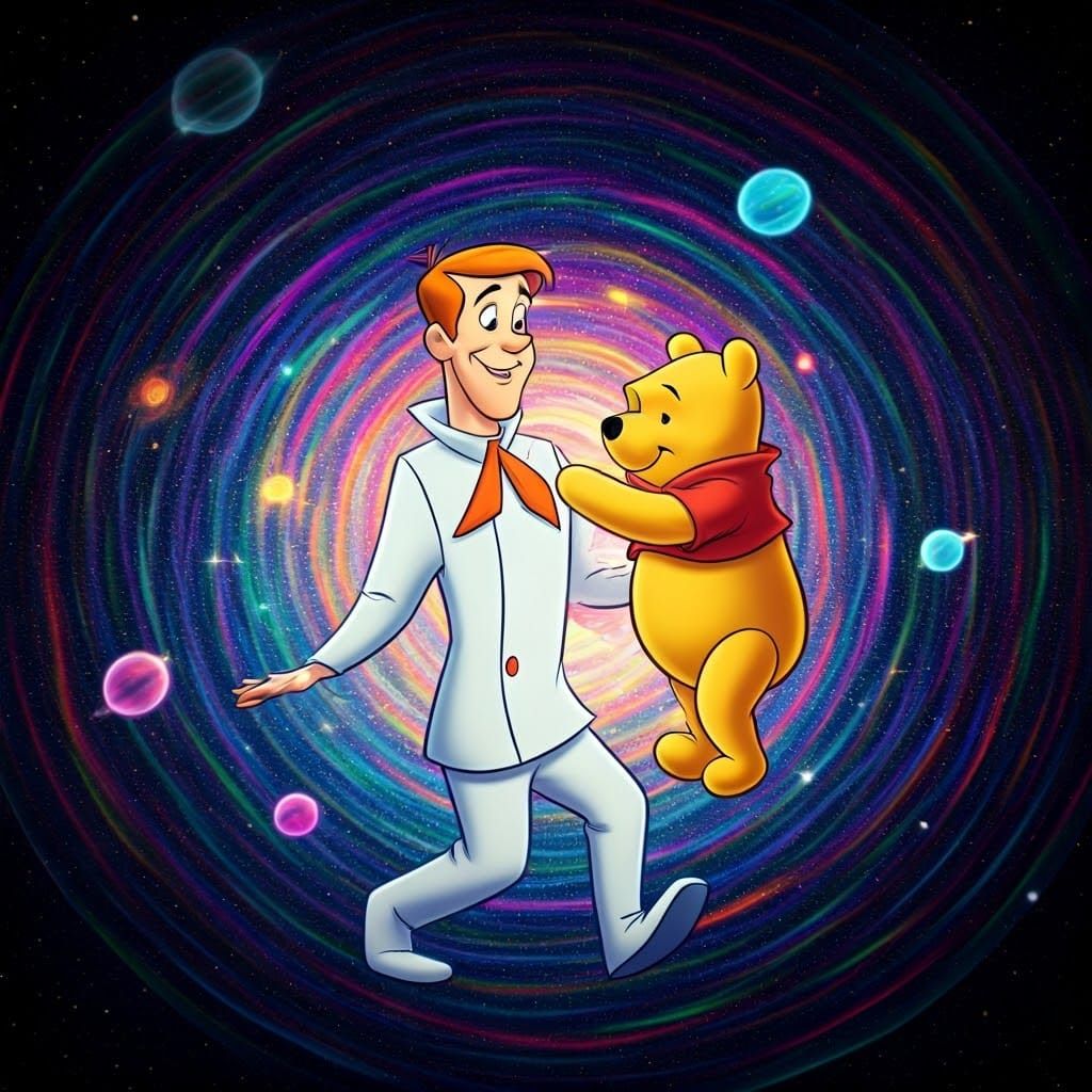 Cosmic Cartoon Characters in Visionary Style