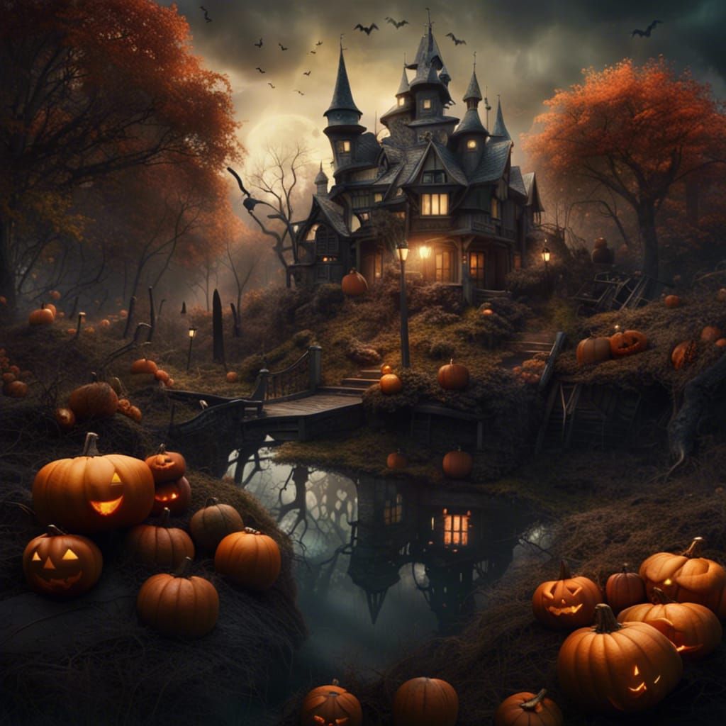 Epic Halloween Fairyland Digital Matte Painting