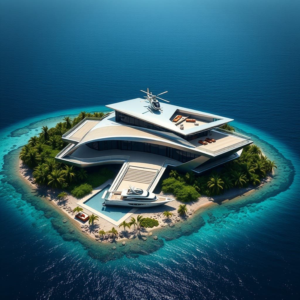 Ultramodern Oceanic Oasis in Polished Stainless Steel