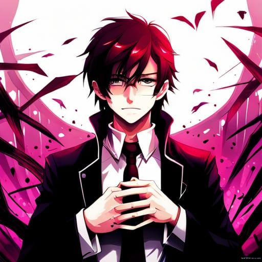 Gothic Visual Kei Man in Anime Style