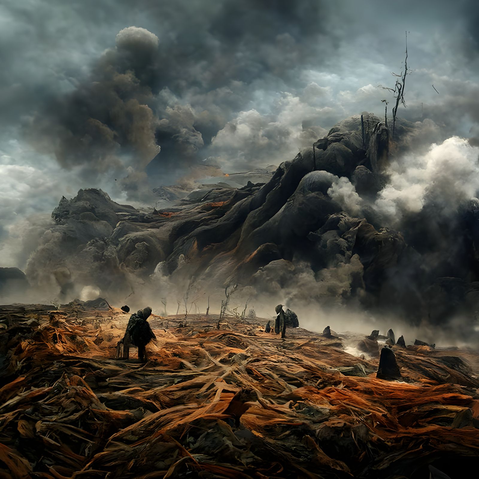 Epic World War One Battlefield in Neo-Noir Style