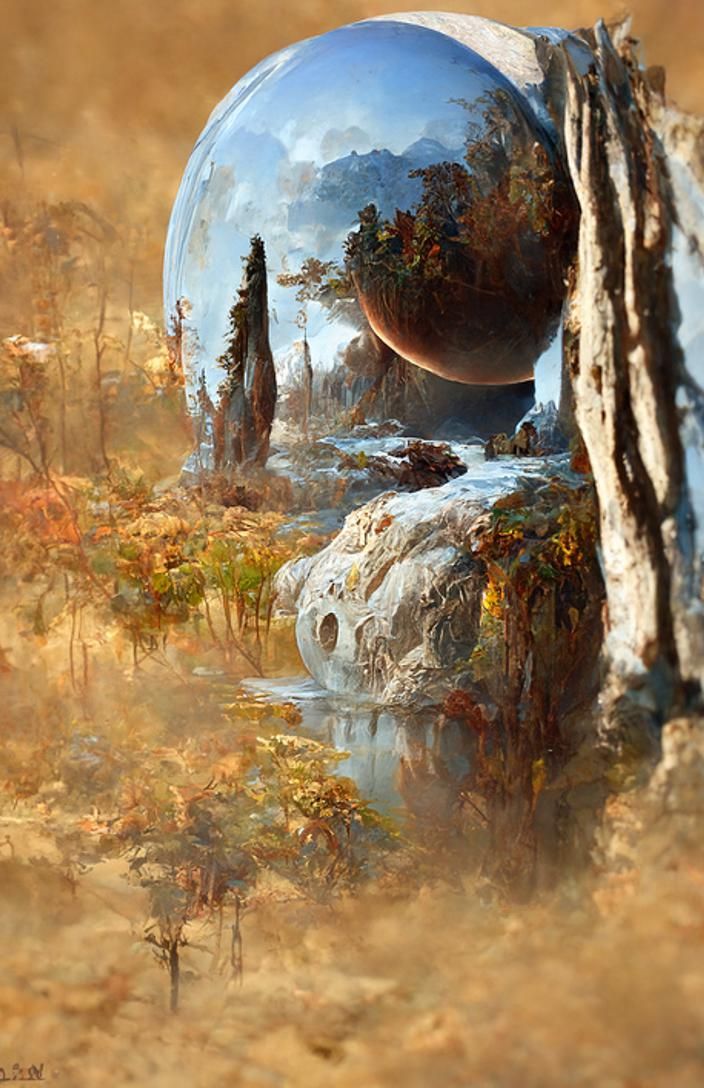 Surreal Alien Moonrise Fantasy Concept Art