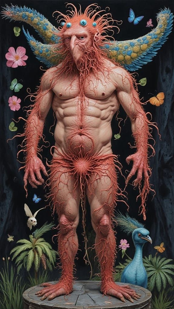 Fractal Faced Man: A Bizarre Biological Fusion
