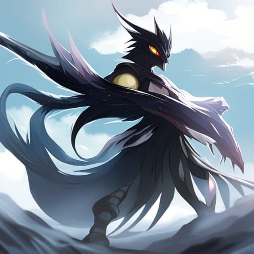 Anime Shadow Creature Digital Illustration
