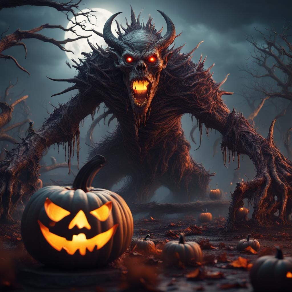 Halloween Scary Monsters in Detailed Matte Painting
