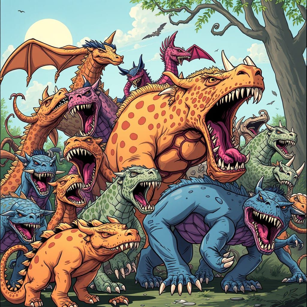 Mutated Hybrid Beasts in Comic Book Art
