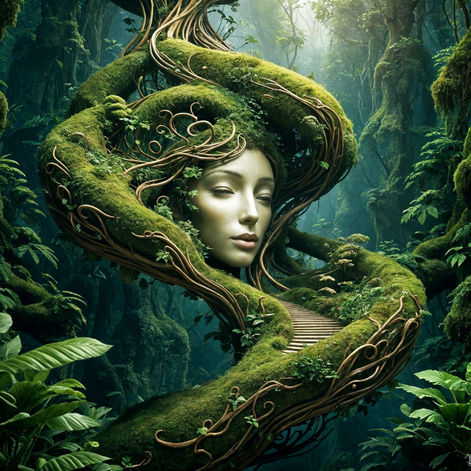 Nature's Embrace: A Fusion of Form and Flora