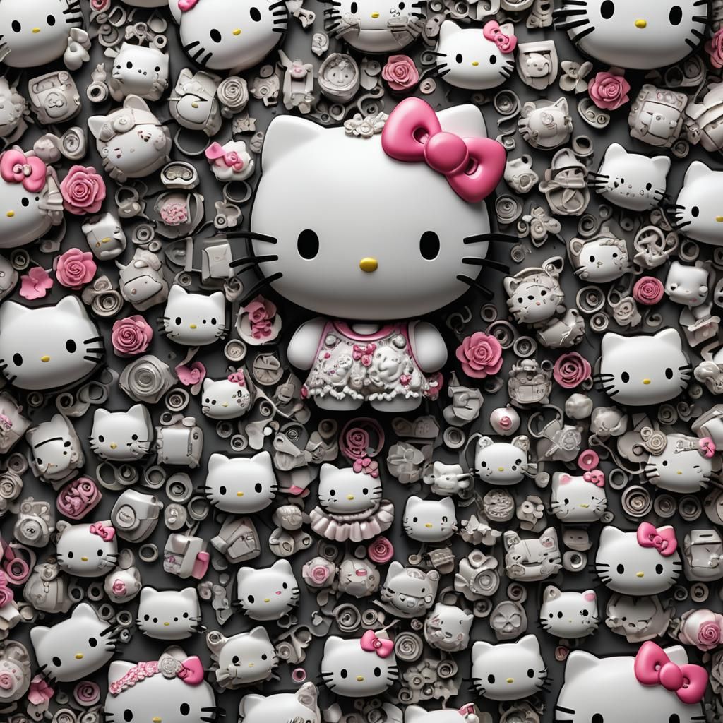 Hyperrealistic Hello Kitty with Intricate Details