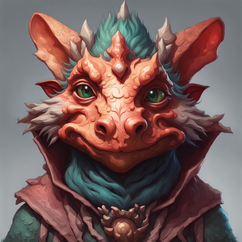 Detailed Kobold Portrait in Hyperdetailed Style