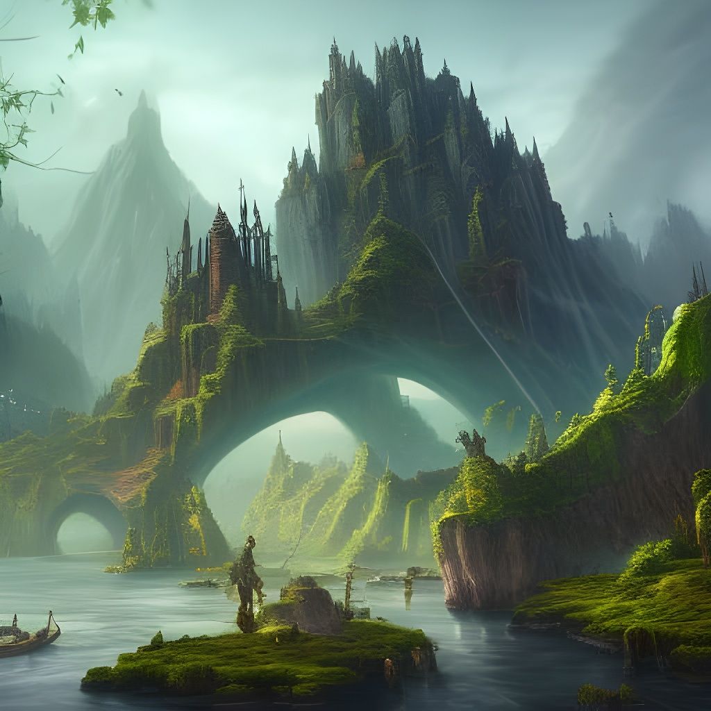 Fantastical Elven Village Concept Art