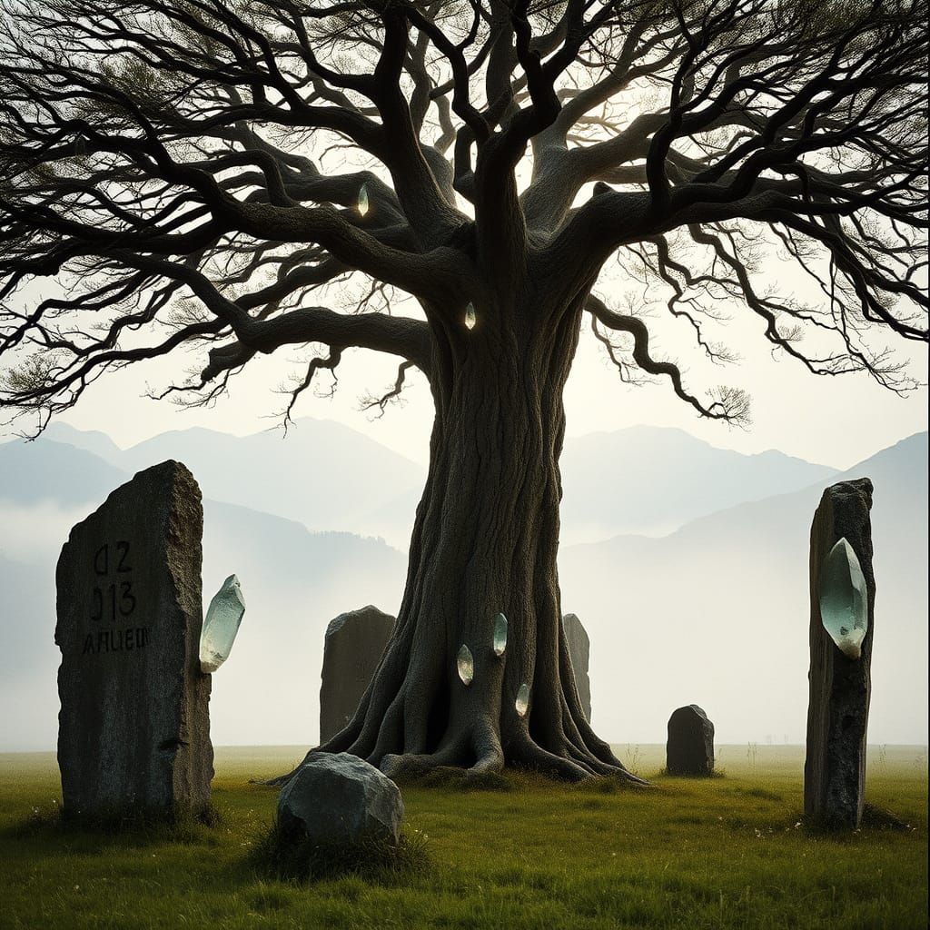 Mystical Tree of Wonder in Ethereal Landscape