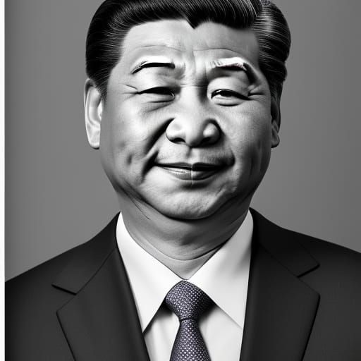 Xi Jinping Close-Up Portrait in Professional Photography Sty...