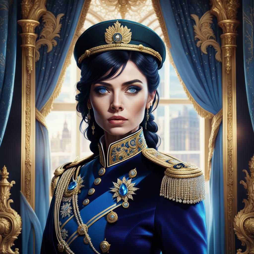 Fantasy Portrait: Woman in Aristocratic Military Uniform
