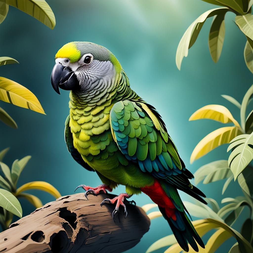 Vibrant Senegal Parrot Perched Naturally