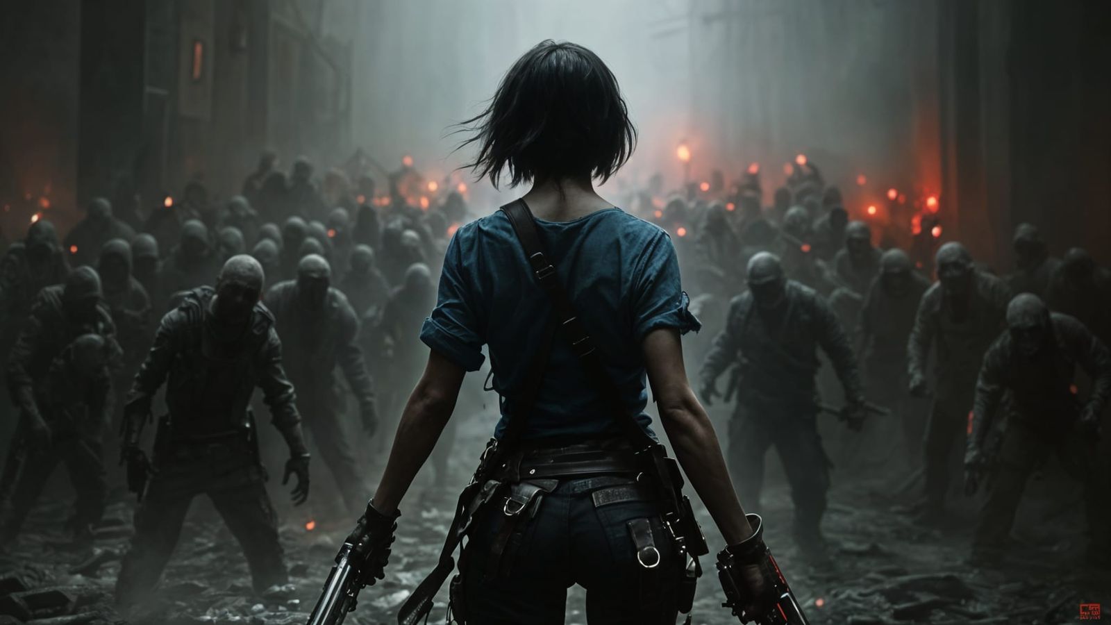 Zombie Hunter with Chainsaw in Ominous Light