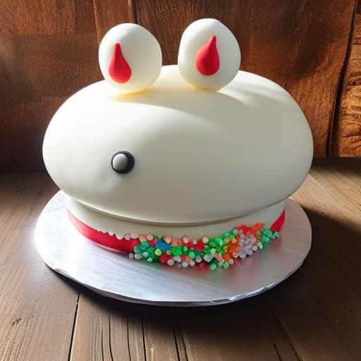 Marshmallow Moogle Cake: An AI-Generated Delight
