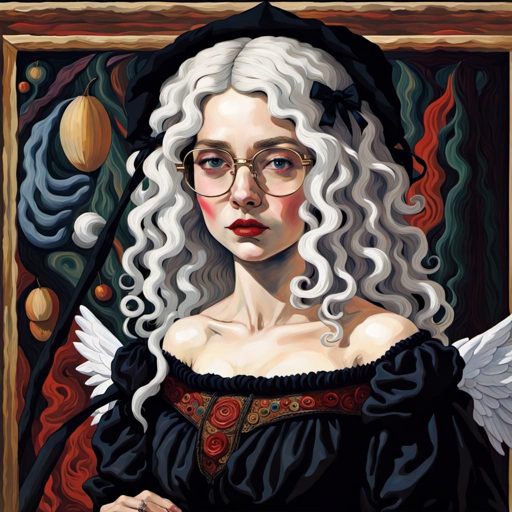 Vampire Witch Angel in Maximalist Style