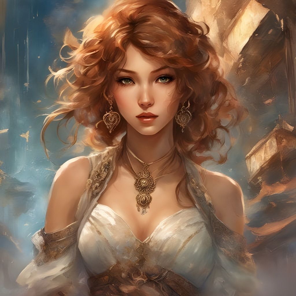 Beautiful Girl Portrait in Ink Splash Art Style