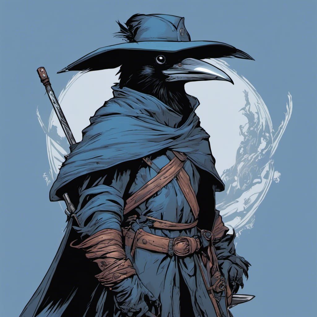 Kenku Swashbuckler in Comic Book Art Style
