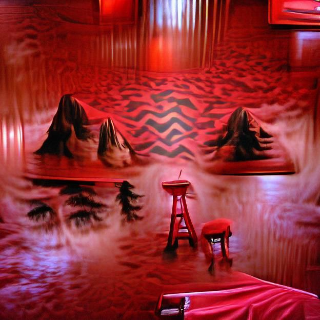 Eerie Red Room Scene