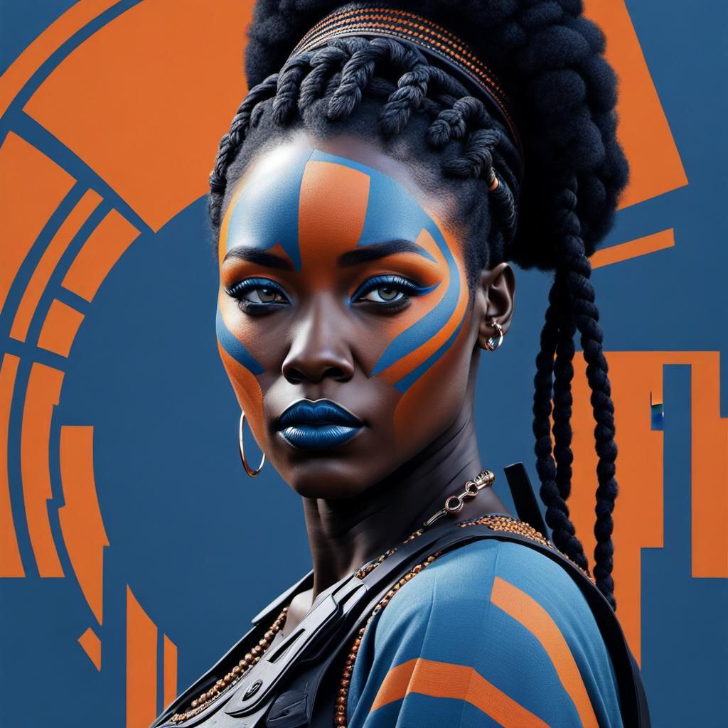 High-Tech African Girl in SF Style