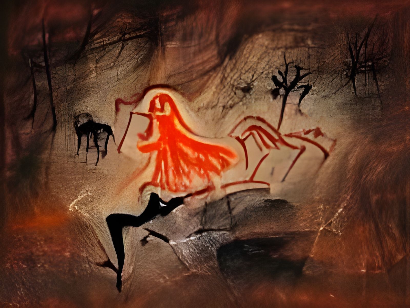 Witch in Dark Land as Prehistoric Cave Painting