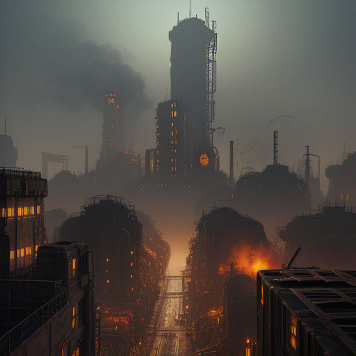 Dieselpunk Metropolis in a Retro-Futuristic Aesthetic