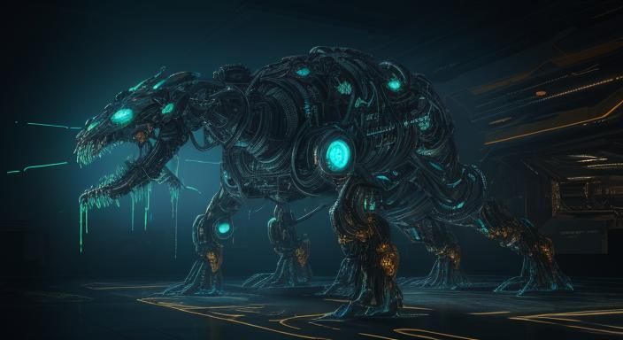 Mechanical Gear Automatons with Glowing Liquid Metal