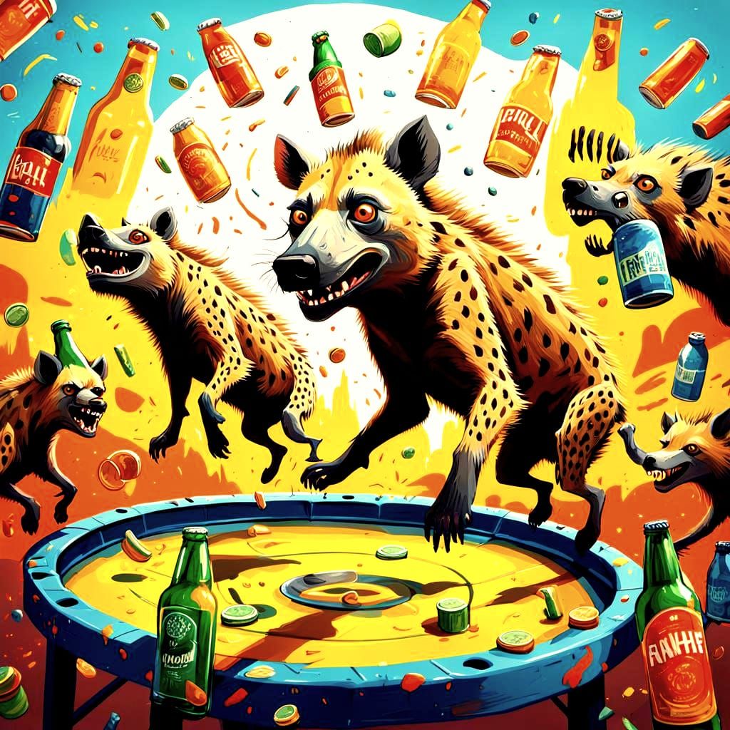 Drunken Hyenas Party on a Trampoline