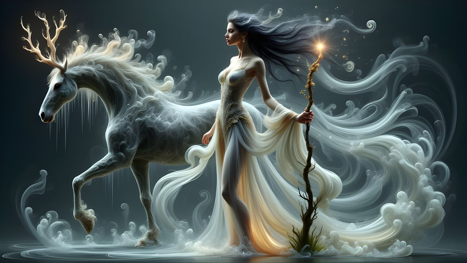 Spirit-Weaver of the Ancestral Waters in Ethereal Magic Flux