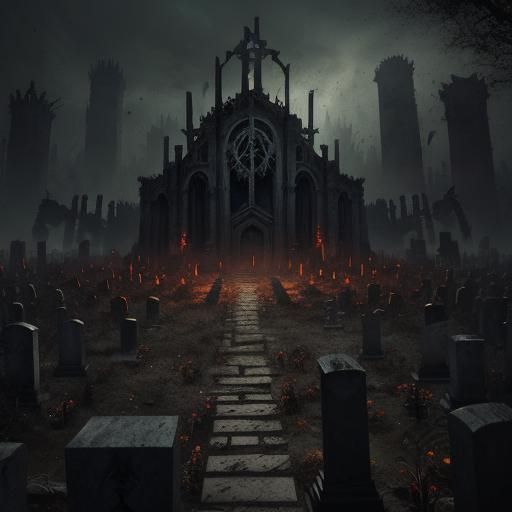 Death Metal Art: Hand Emerges from Cemetery