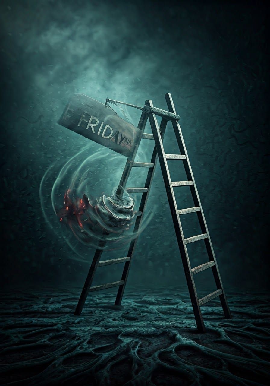 Eerie Surrealism: Friday the 13th Sign