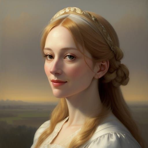 Romantic Portrait of a Man with Braid in Holbein Style