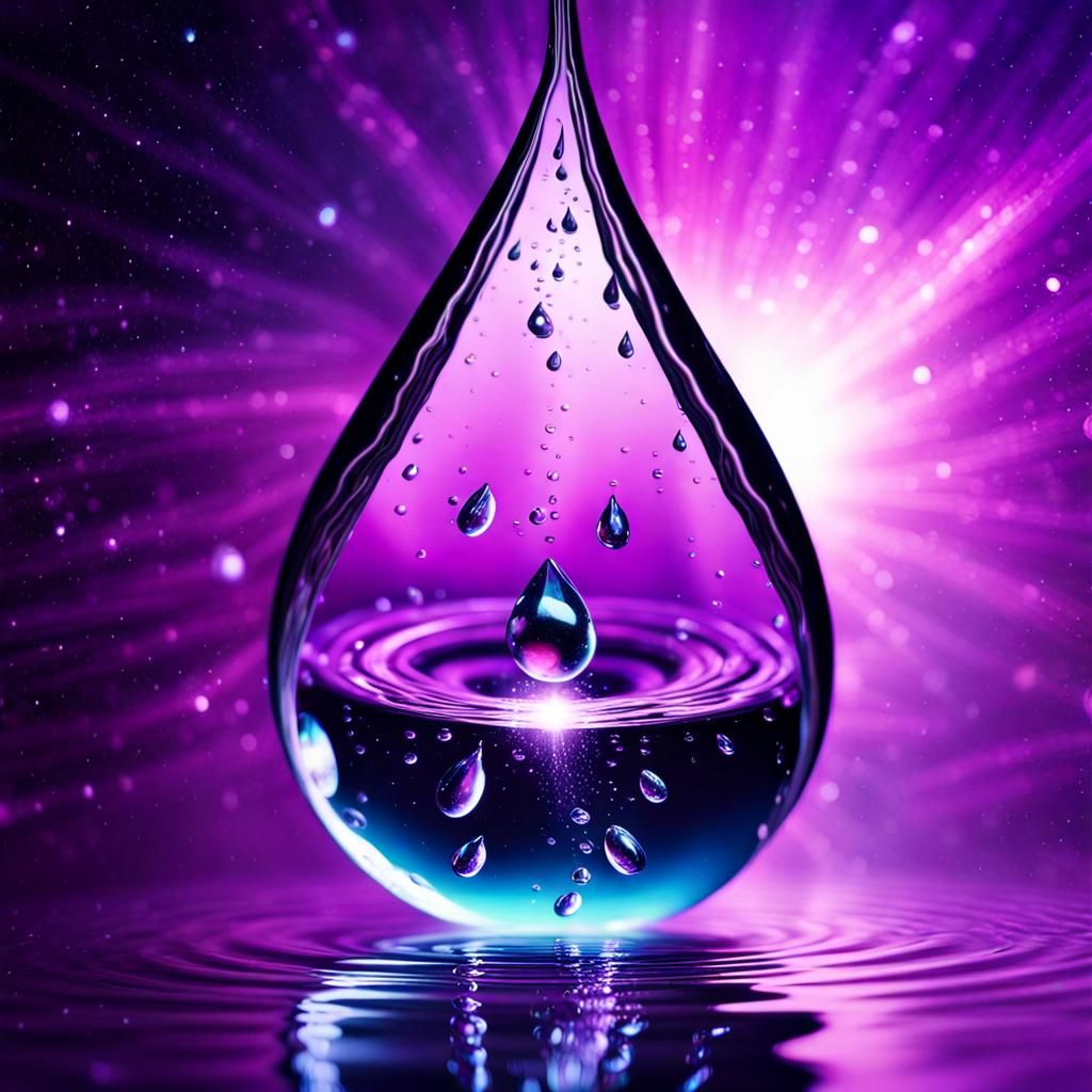 Galactic Water Drop Portal in Space