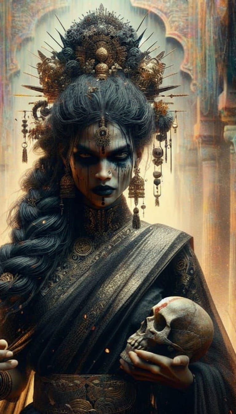 Nirrti, Hindu Goddess of Death, in Doré Style