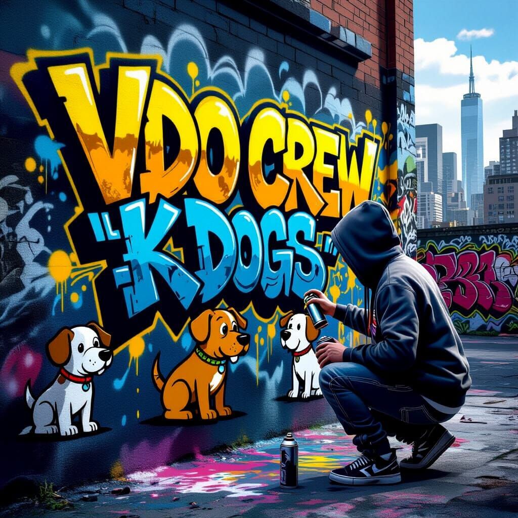 Vibrant Graffiti Mural by JORA in Urban Alley