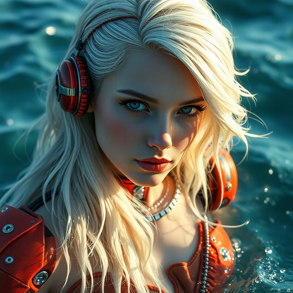 Enchanting Mermaid in Ocean Depths: Digital Art