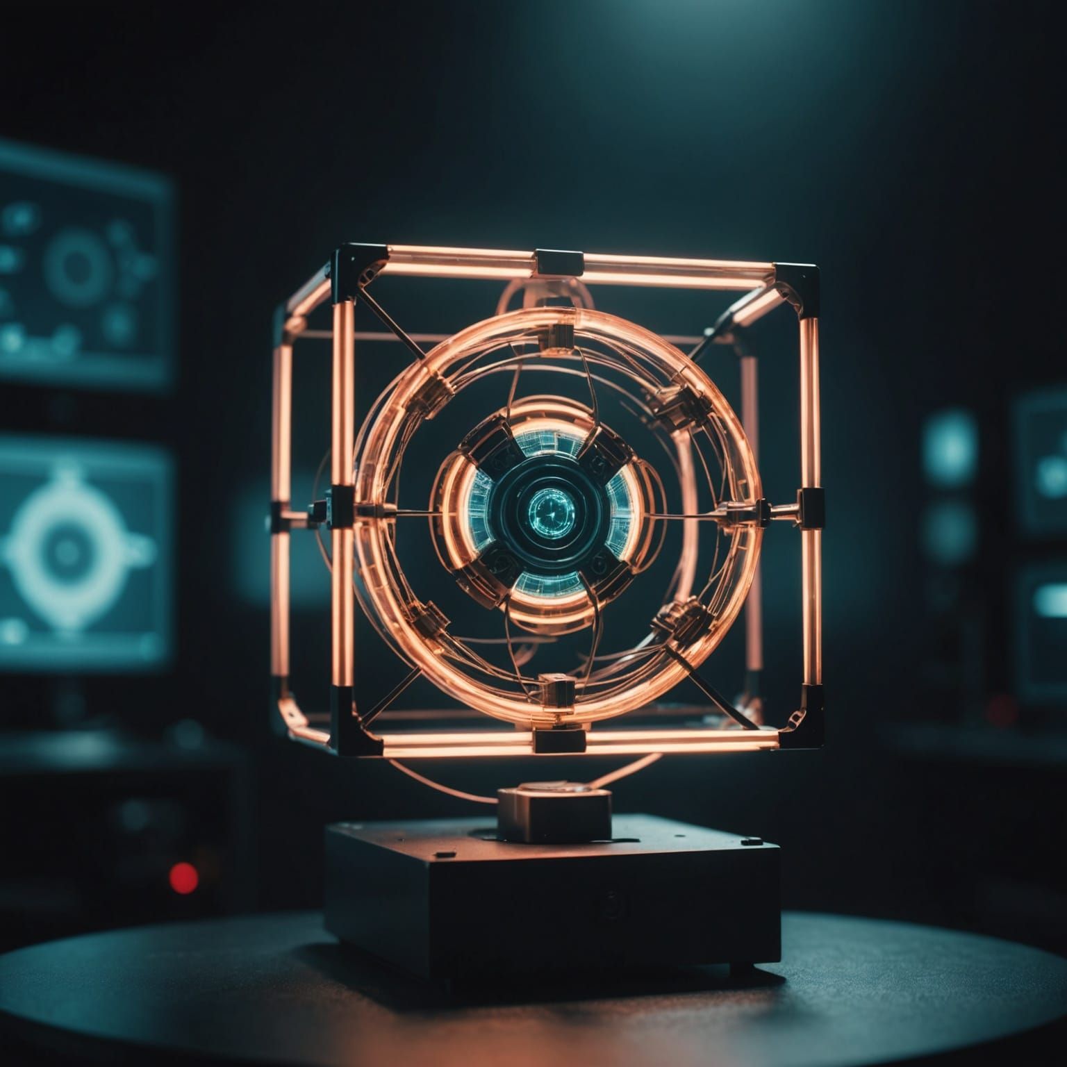 Dramatic Cubic Atom in Cinematic Style