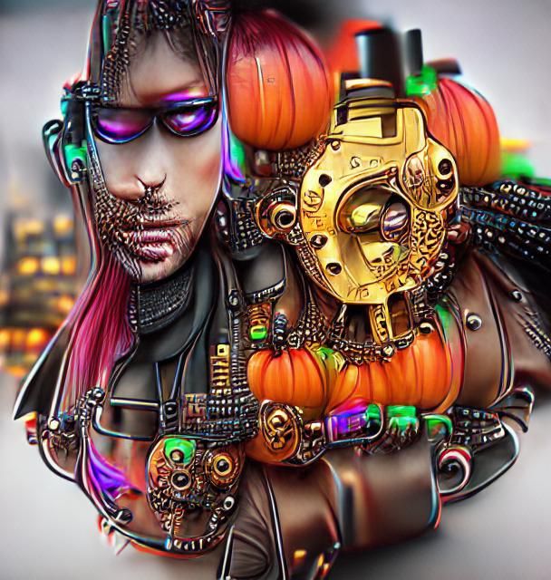 Steampunk Halloween Scene