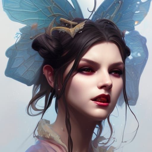 Detailed Devil Fairy Portrait in Hyperrealistic Style