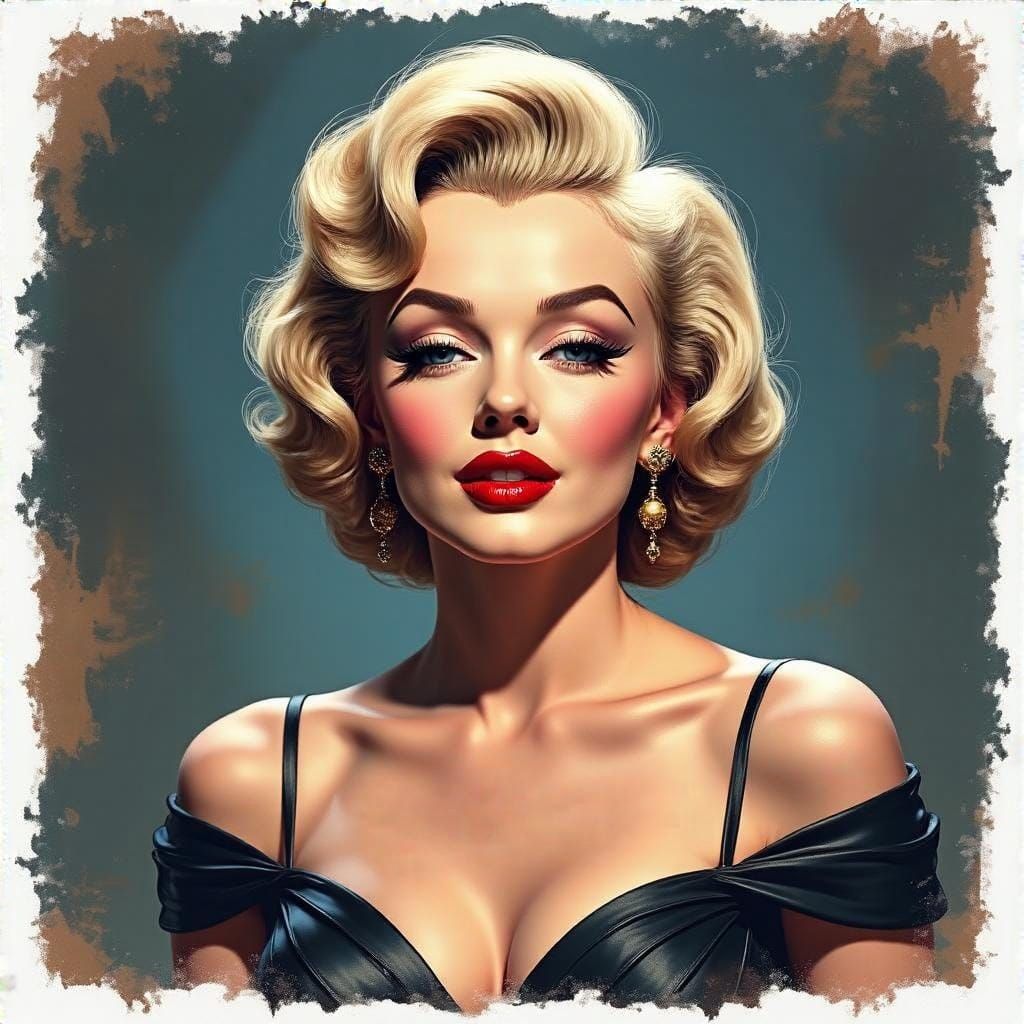 Glamour Goddess Fusion: A Timeless Painterly Muse